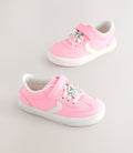 Pink Touch Fastening Elastic Lace Trainers