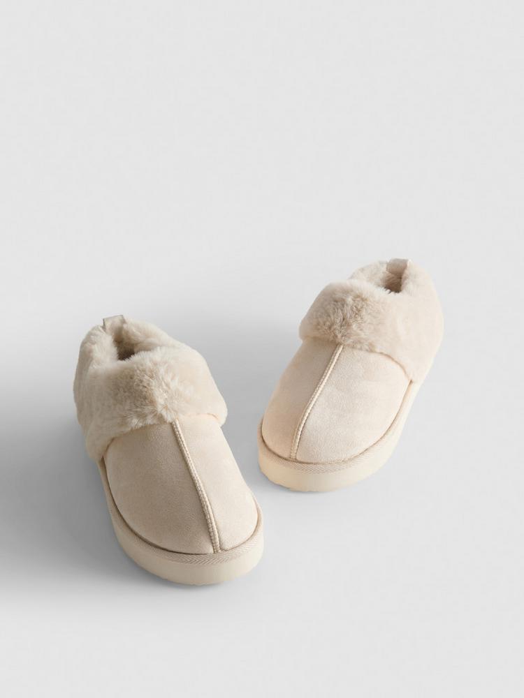 Primark Faux Fur Trim Mule Slippers