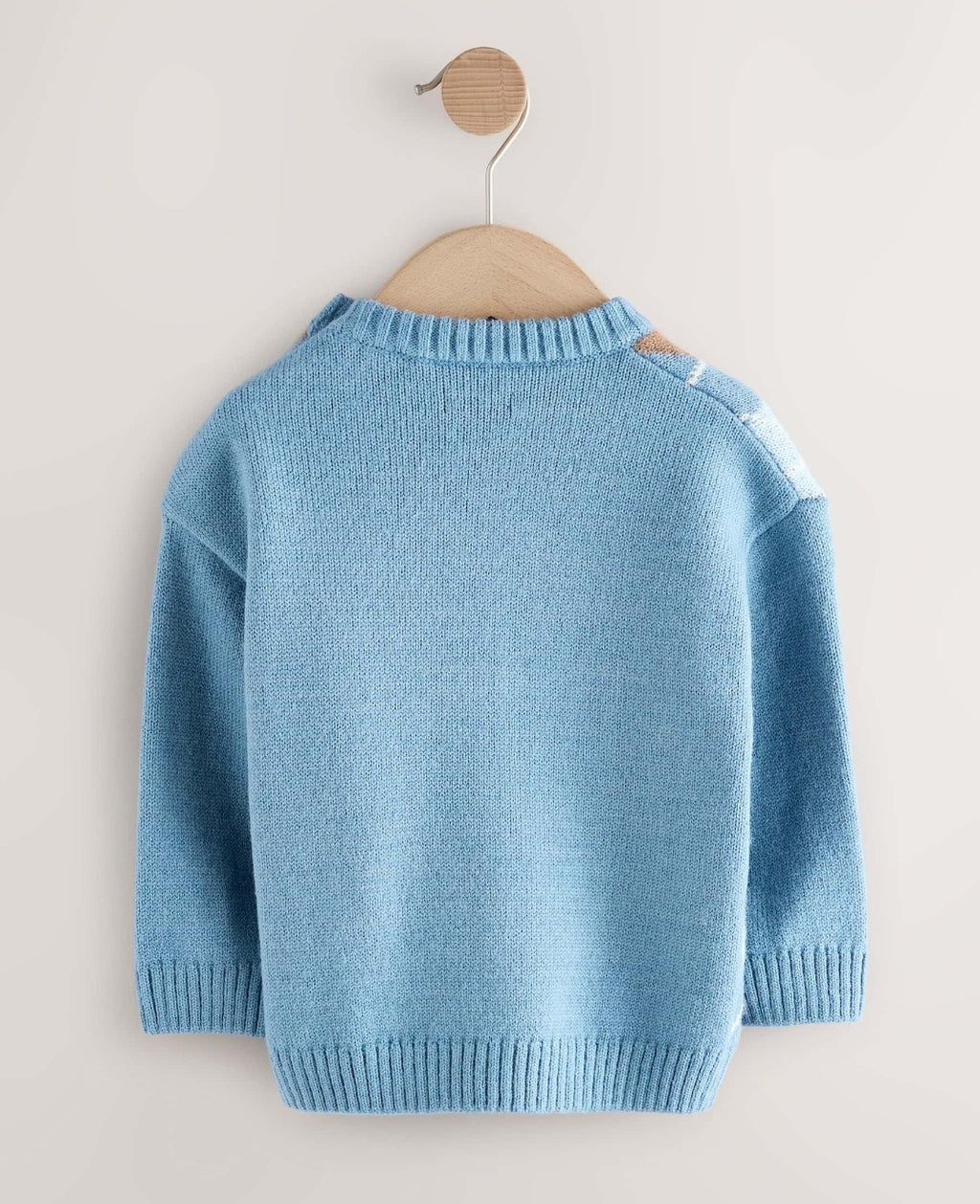 Blue Argyle Knitted Crew Neck Jumper