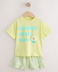 Lime Green Flower Short Sleeve
Top and Shorts Set