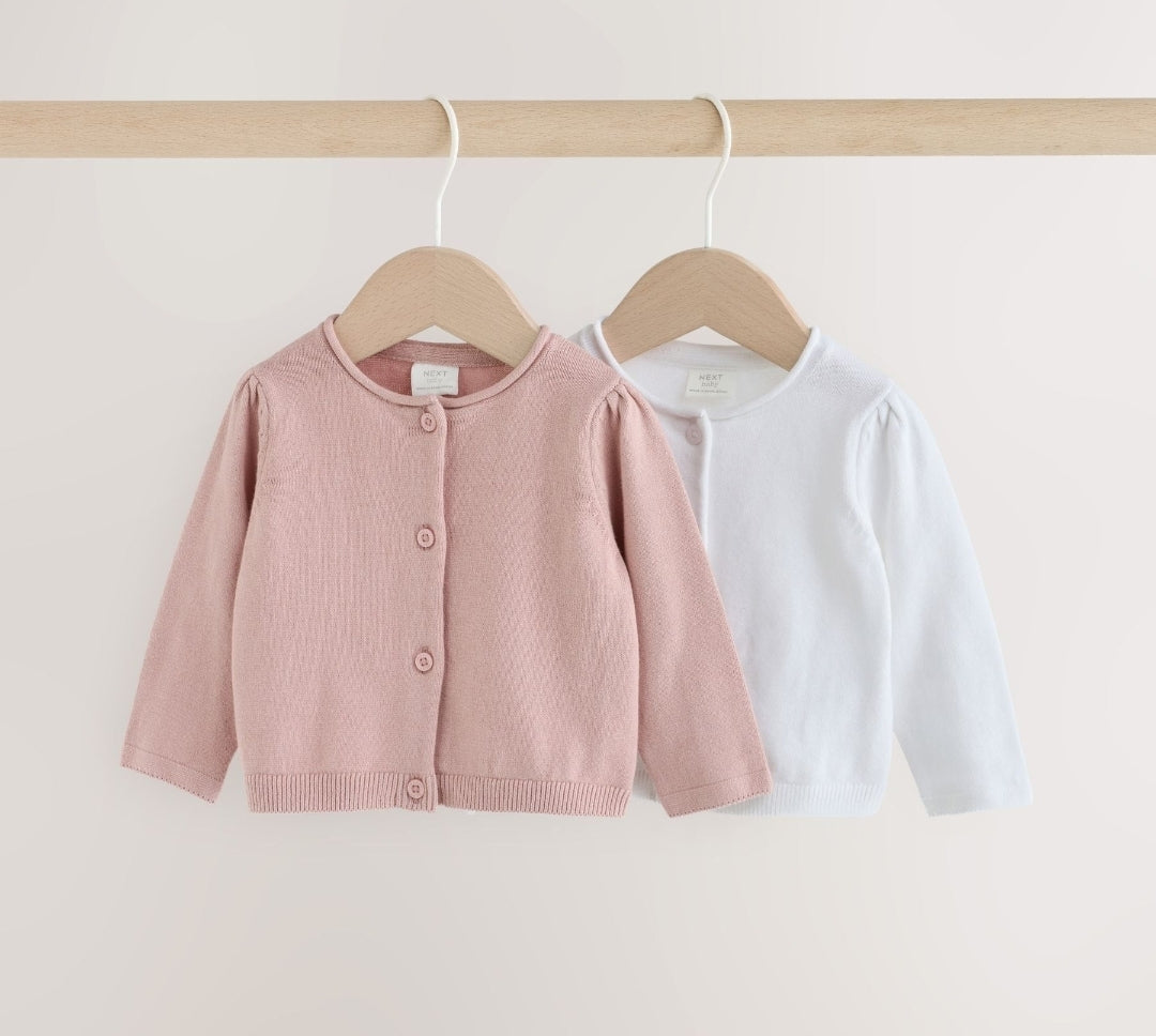 Pink and White Cardigans 2 Pack