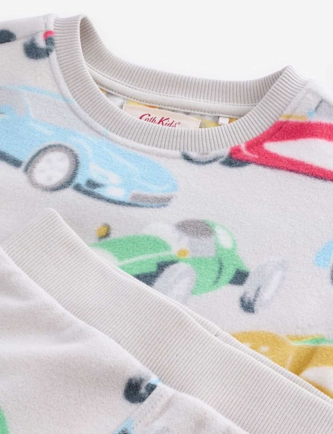 Cath Kidson Red/Ecru White Cars Single Cosy Fleece Pyjamas