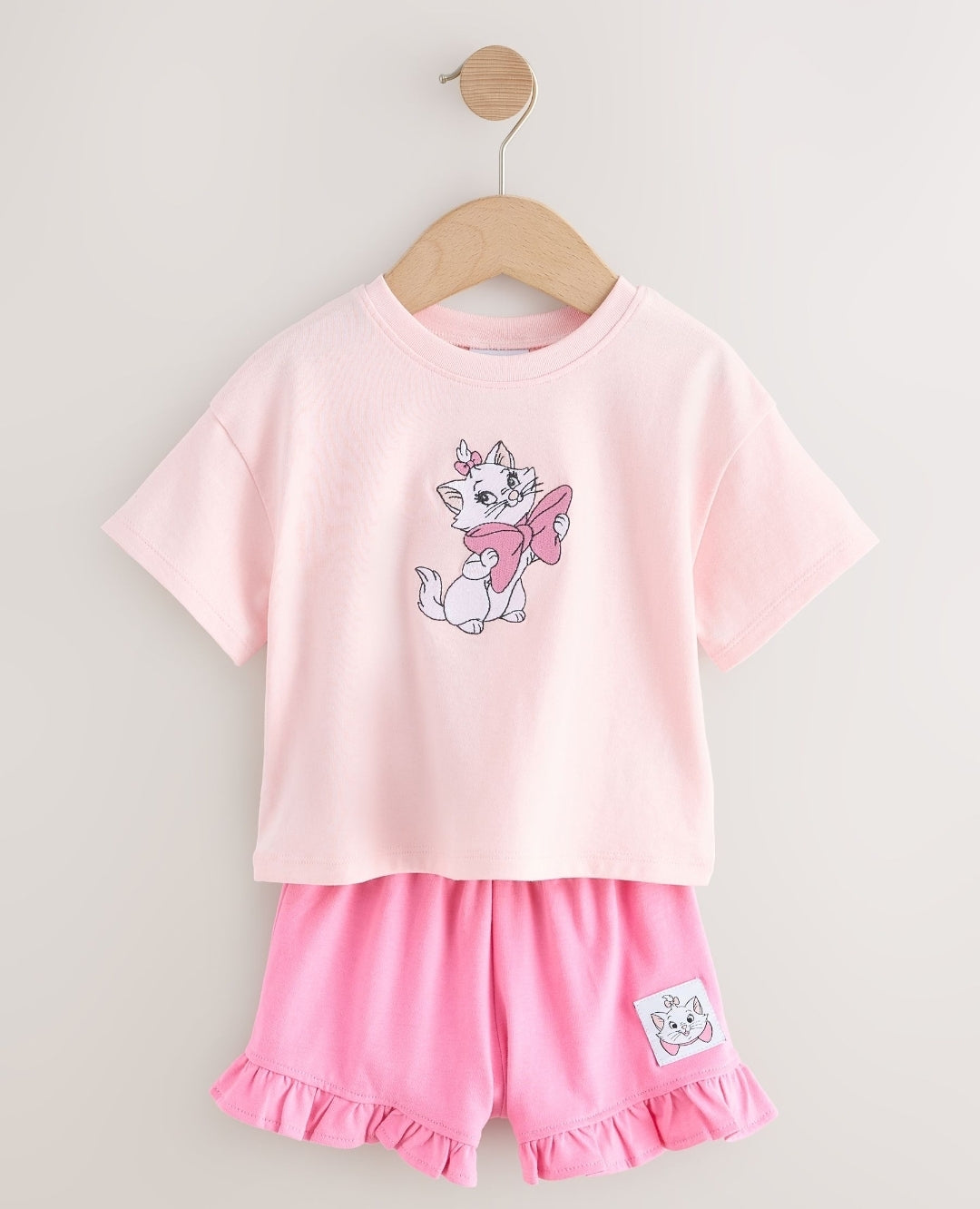 Pink Disney Marie Shorts Set