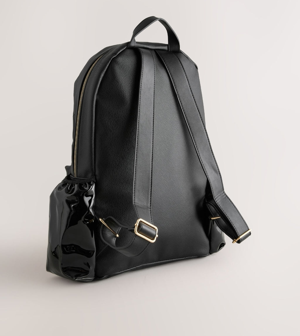 Black Bow Detail PU Bow Backpack