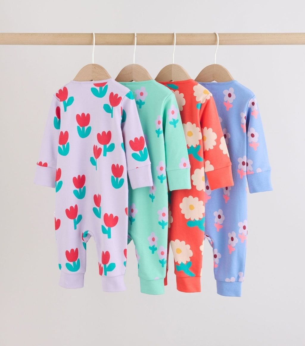 Lilac Purple Two Way Zip Baby
Sleepsuit 4 Pack