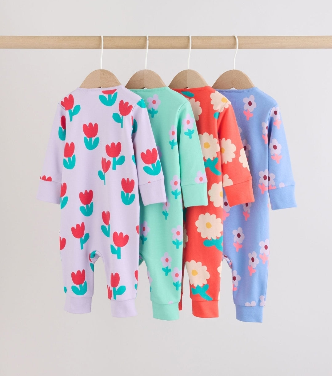 Lilac Purple Two Way Zip Baby
Sleepsuit 4 Pack