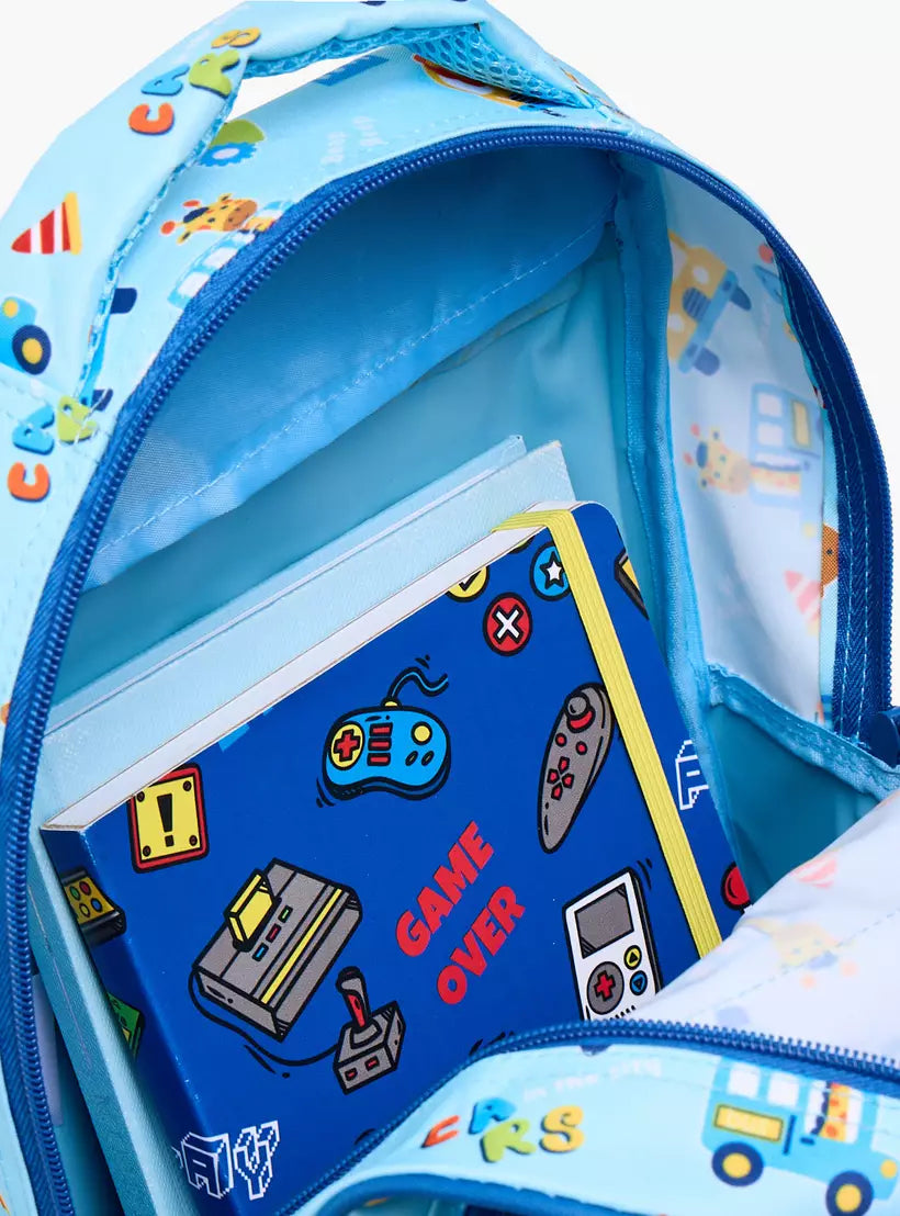MustTeam City Print Trolley Backpack for Boy 12 inches
