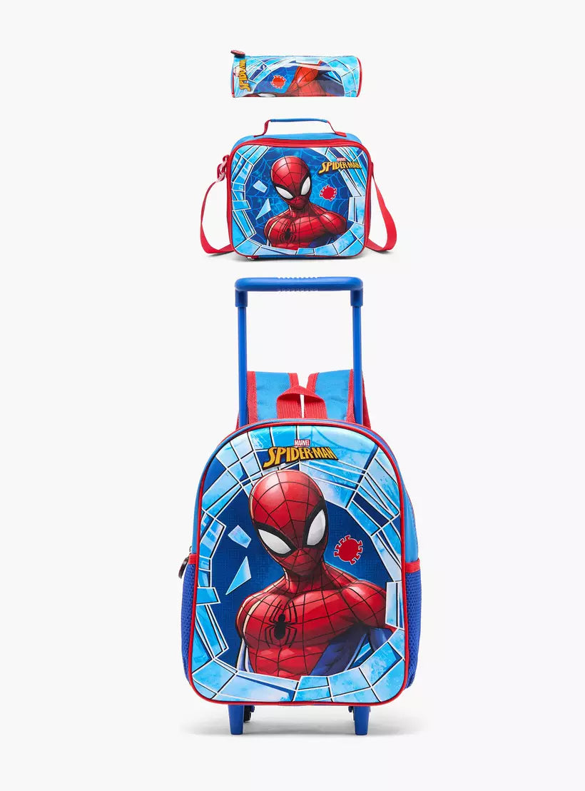 Spider-Man Print 3-Piece School Trolley Bag Set 14 inches