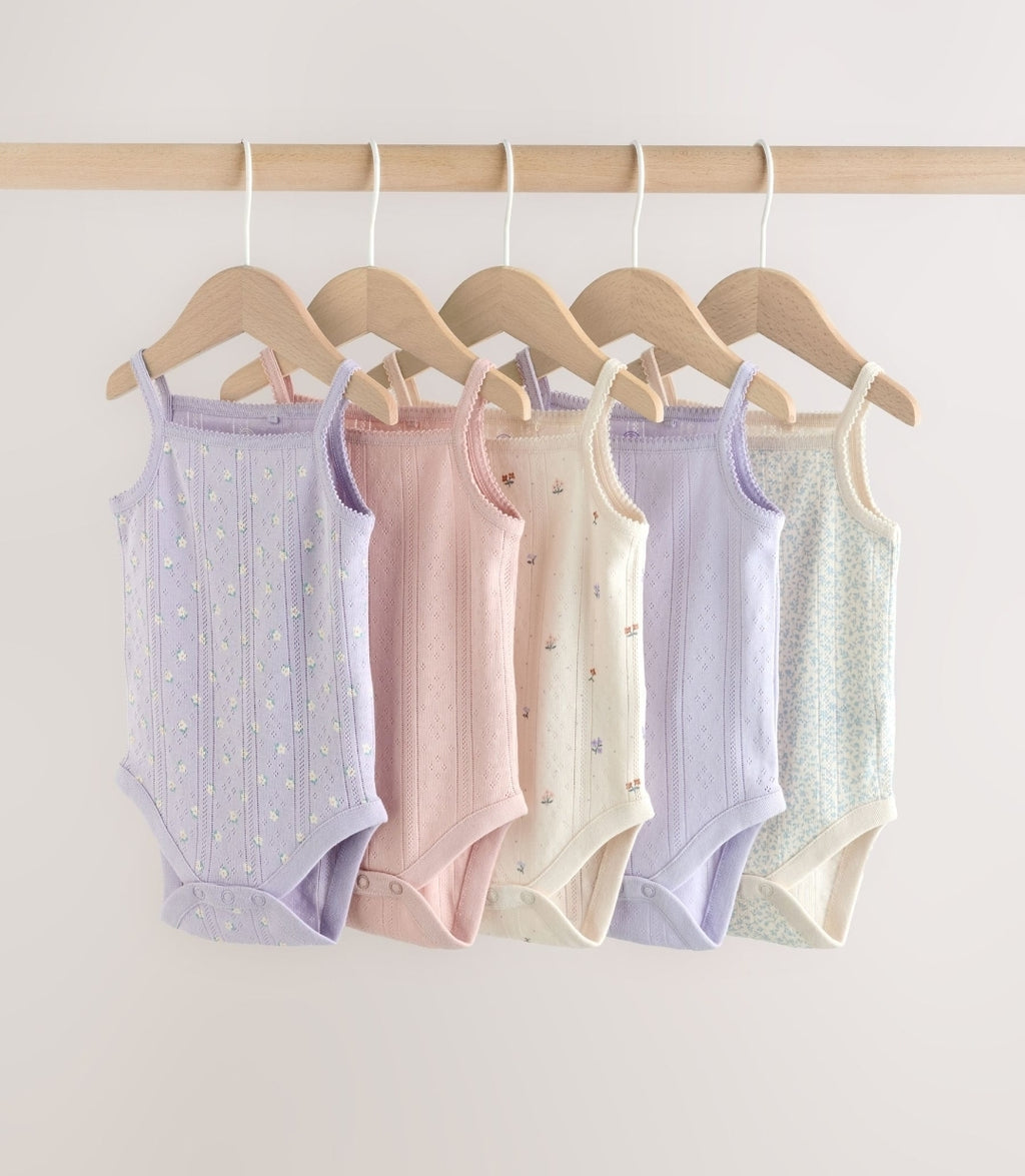Purple Vest Baby Bodysuits 5 Pack