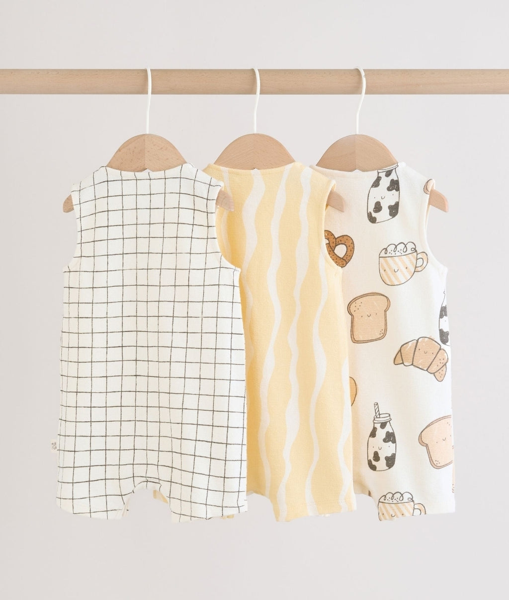 Milk Club Printed Jersey Baby
Rompers 3 Pack