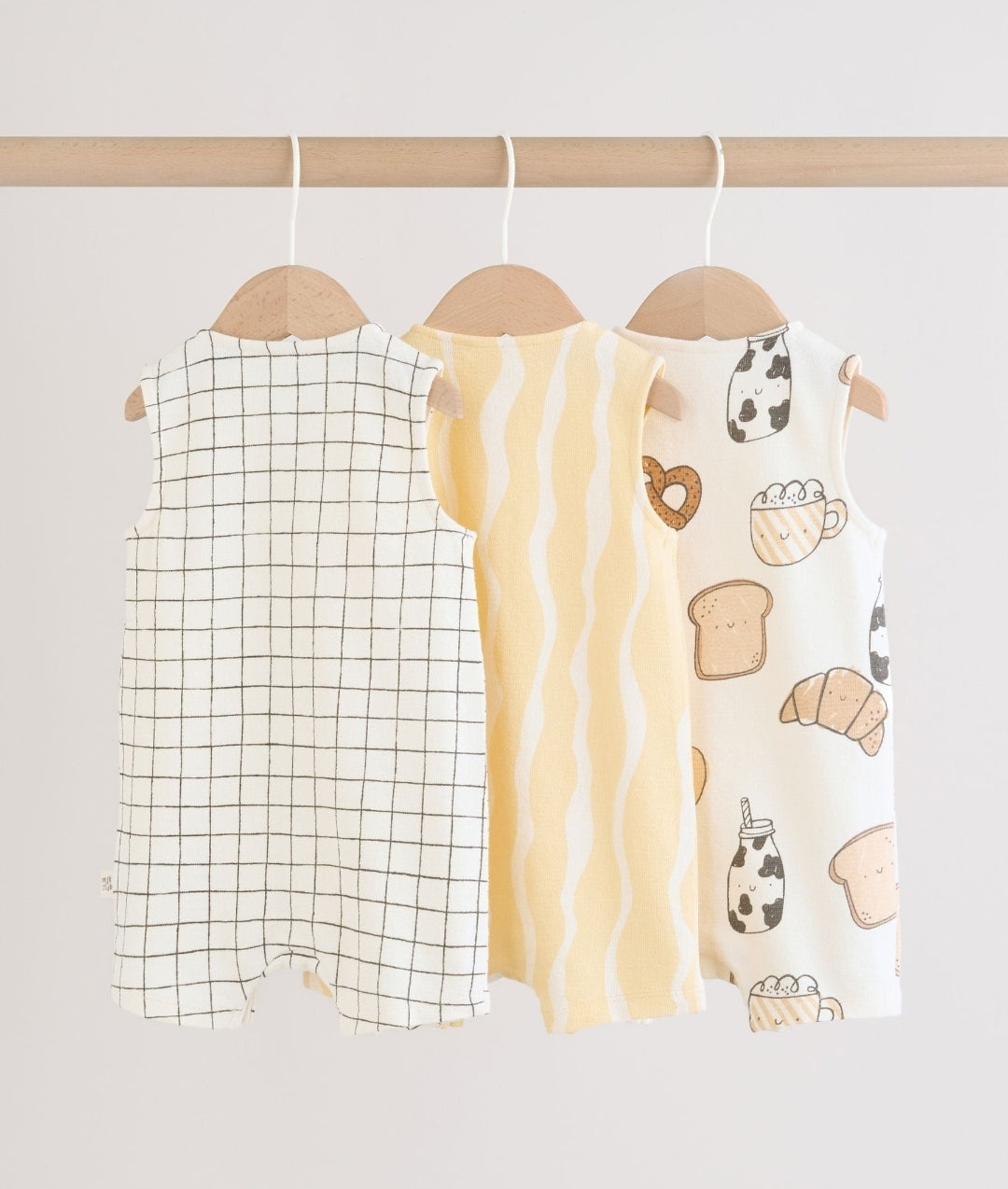 Milk Club Printed Jersey Baby
Rompers 3 Pack