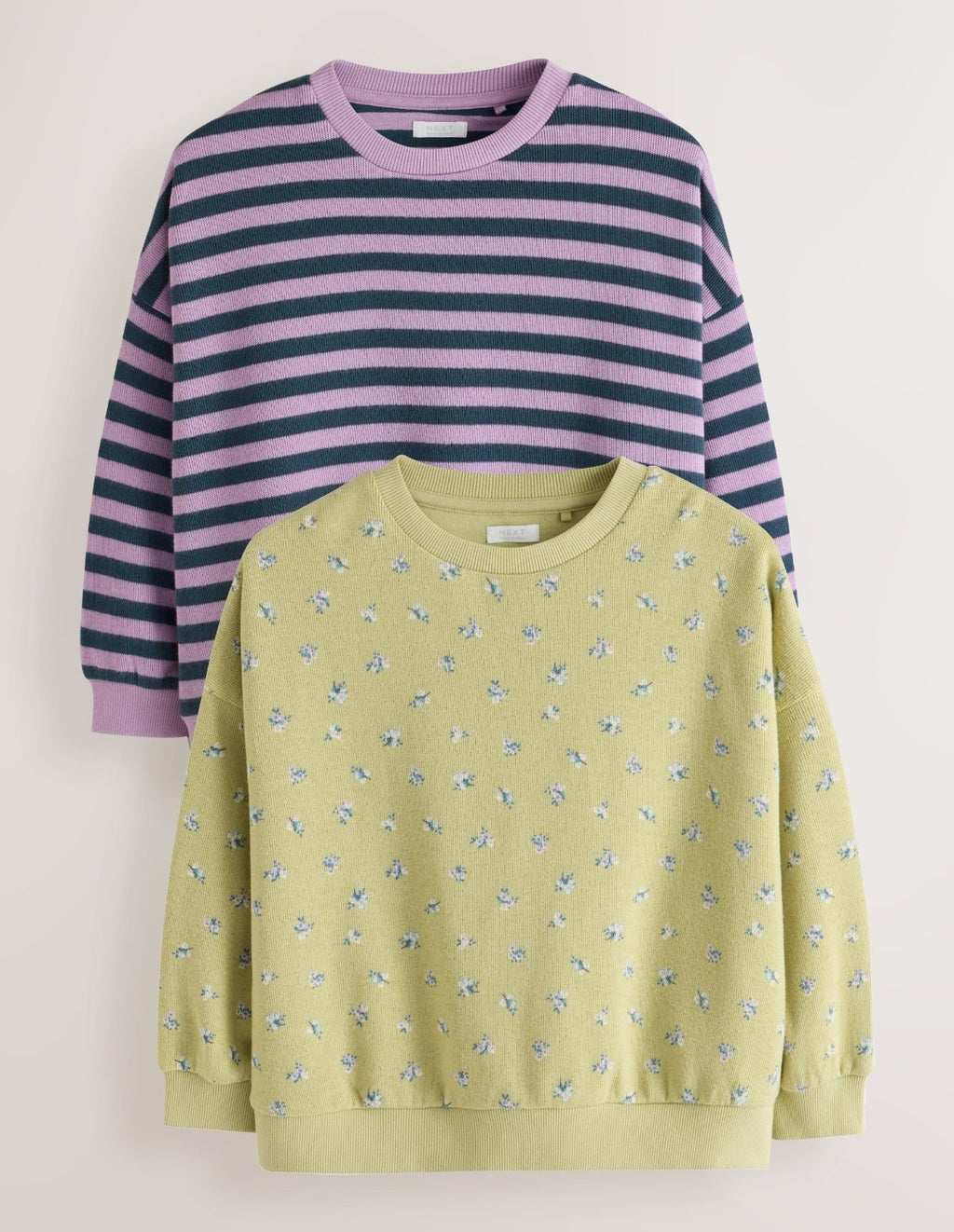 Green/Purple Cosy Rib Sweatshirts 2 Pack