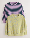 Green/Purple Cosy Rib Sweatshirts 2 Pack