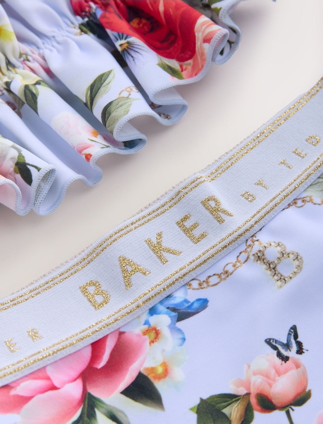 Baker by Ted Baker 2 Piece Lilac
Purple Printed Floral Ruched Biki
