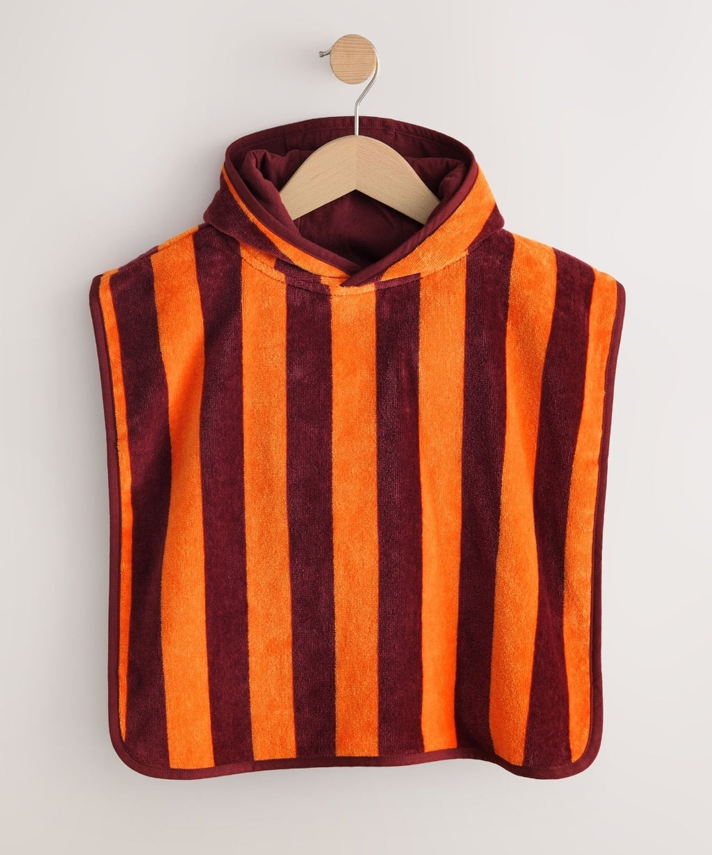 Orange Stripe Towelling Poncho