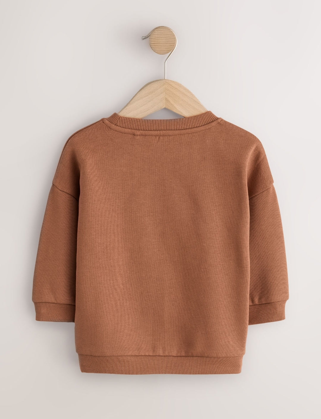 Rust Brown Lion Printed Crew Neck Sweat Top