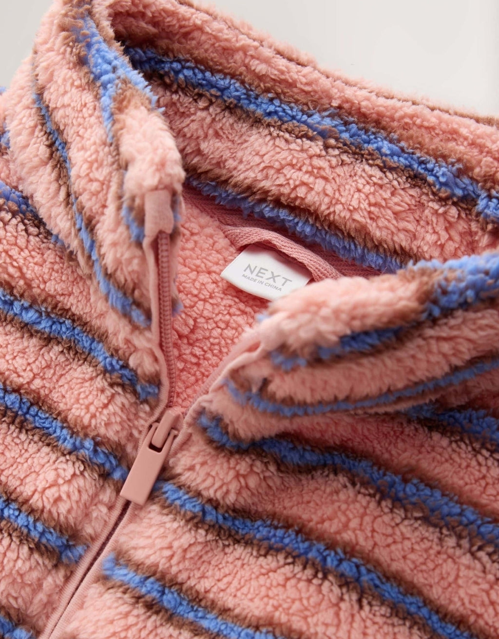 Blue Pink Stripe Half Zip Fleece