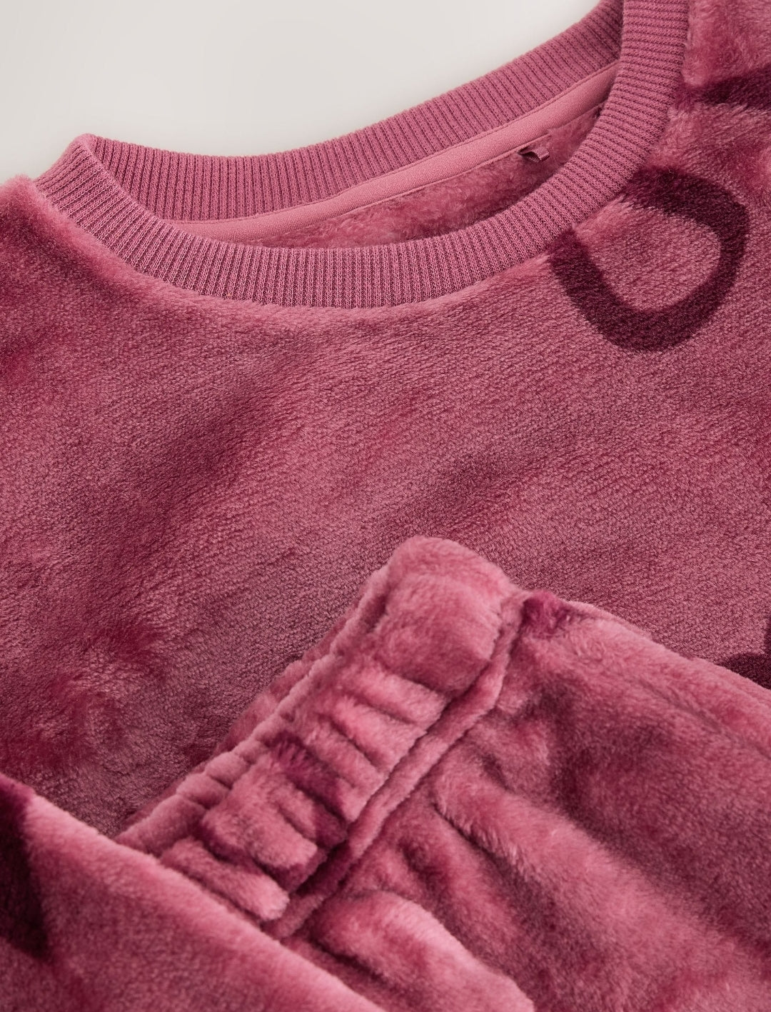 Berry Pink Bow Cosy Fleece Pyjamas
