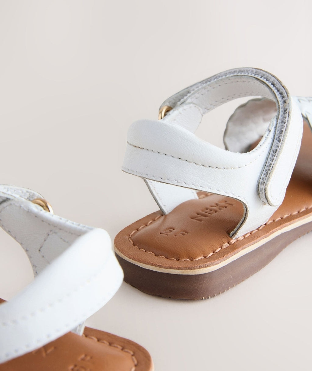 White Standard Fit (F) Leather
Twist Sandals with Touch Fasteni...