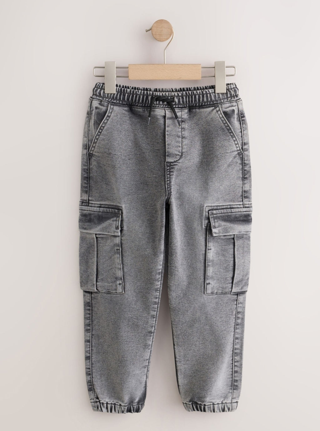 Black/Grey Loose Fit Elasticated Waist
Denim Cargos 2 Pack