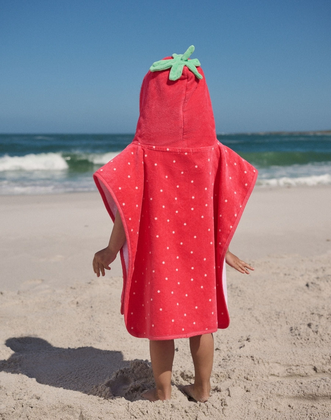 Red Strawberry Towelling Poncho