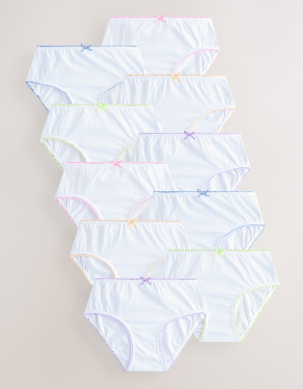 White Heart Contrast Lace Briefs
10 Pack