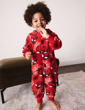 Red All Over Spiderman Fleece All In-One