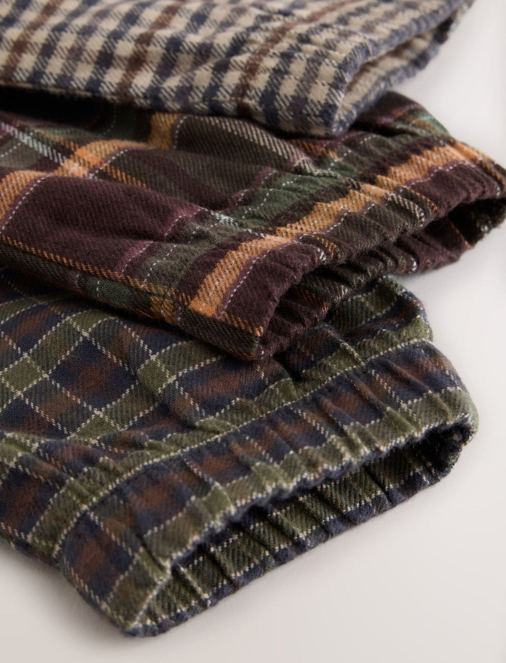 Tan/Teal/Rust Transport Check Woven Bottom Pyjamas 3 Pack