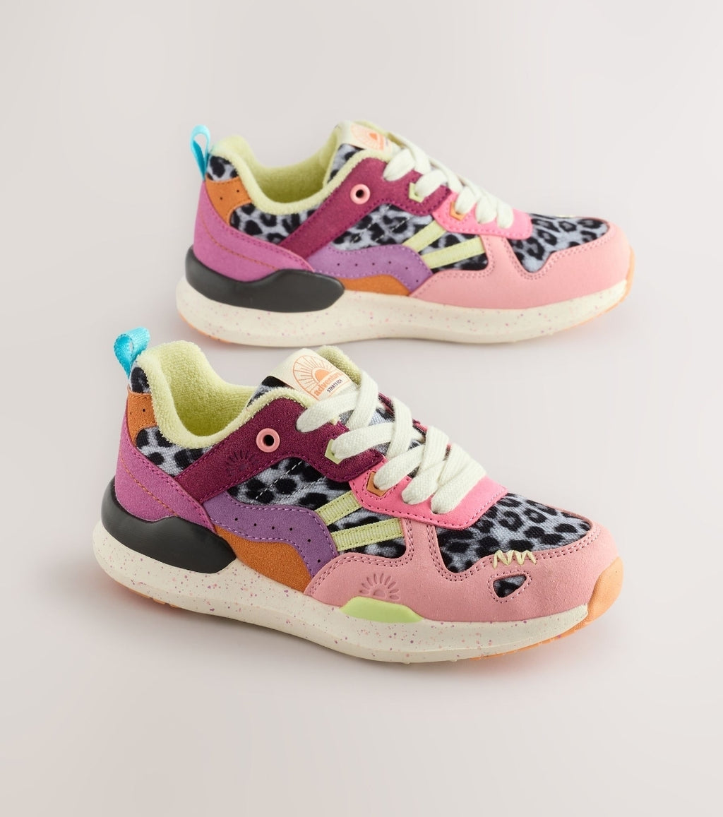 Bright Colourblock Lace-Up Trainers