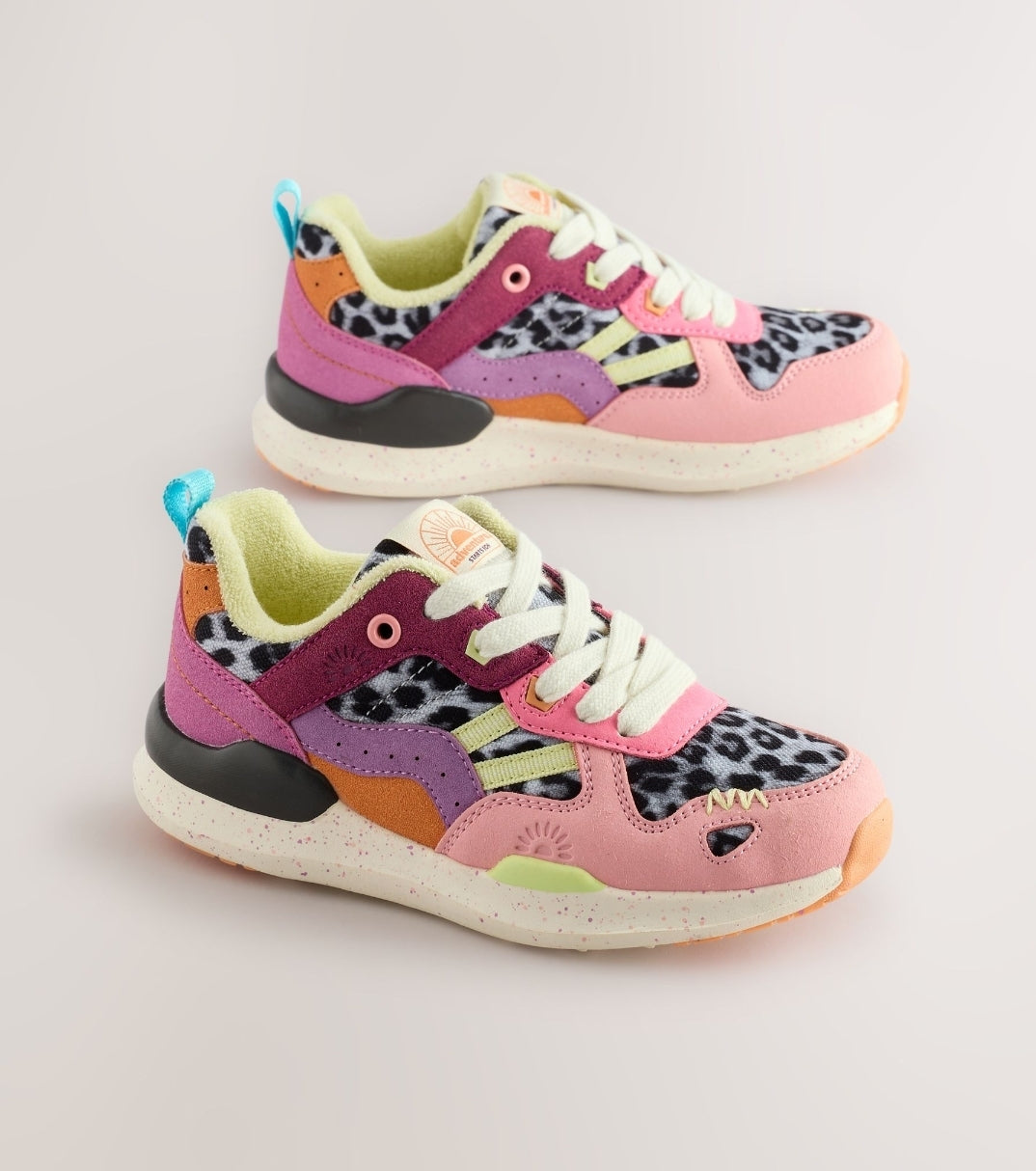 Bright Colourblock Lace-Up Trainers