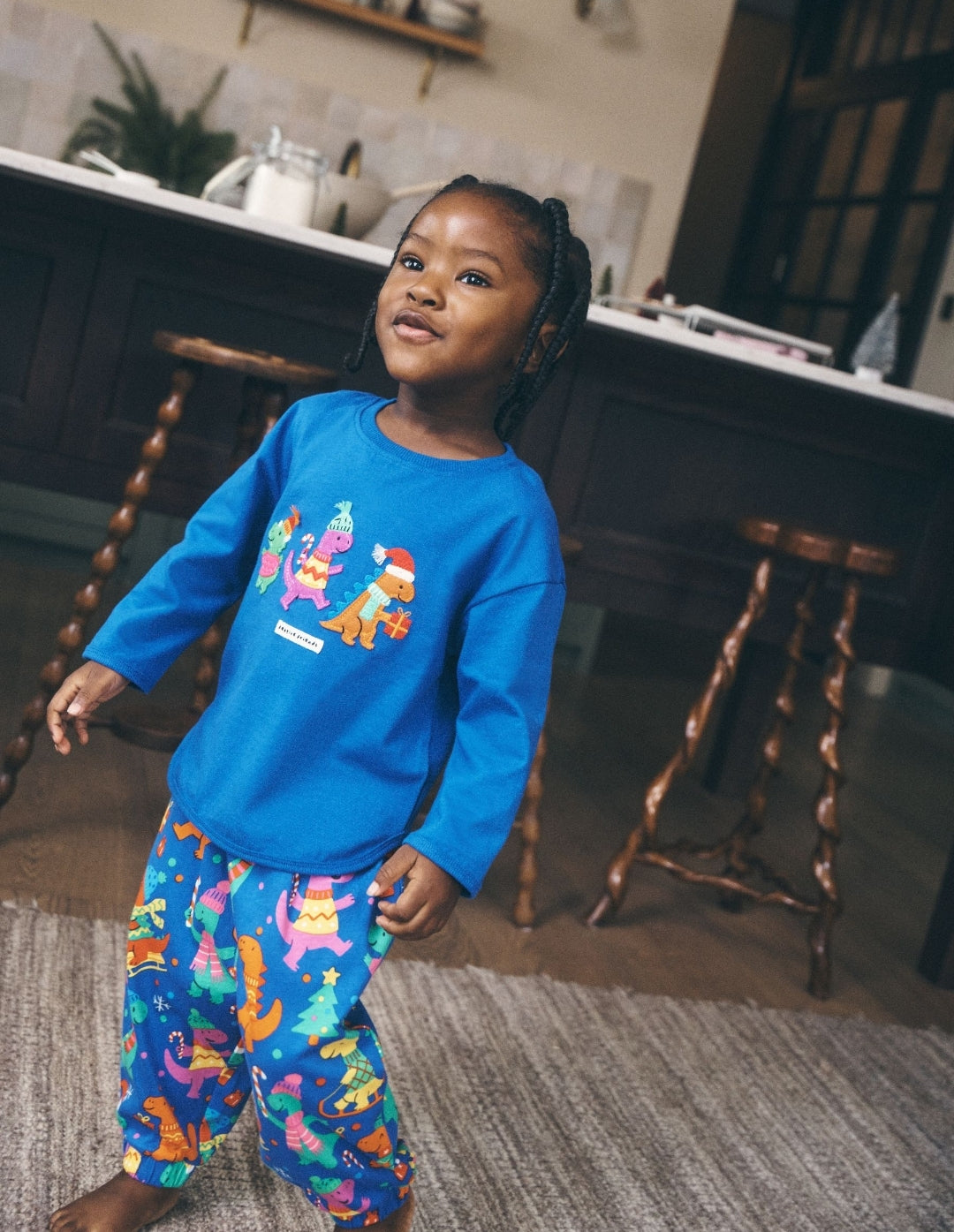 Blue Dino Christmas Pyjamas