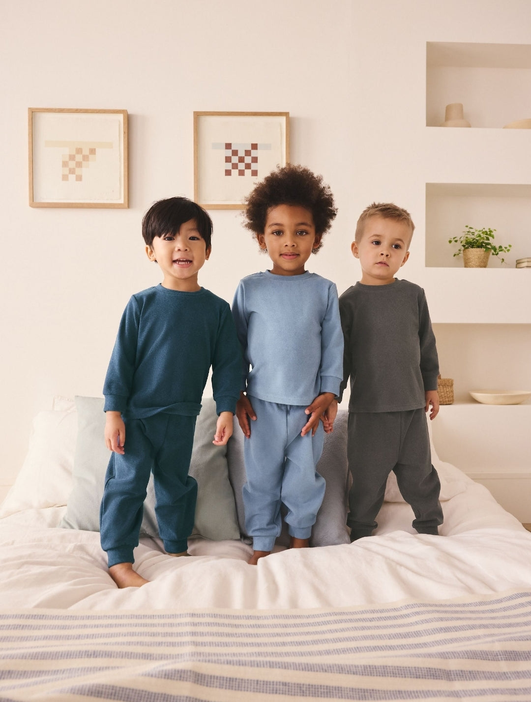 Blue/Navy/GreyCosy Pyjamas 3Pack