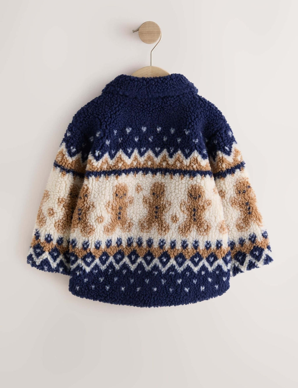 Navy Gingerbread Borg Fleece Shacket