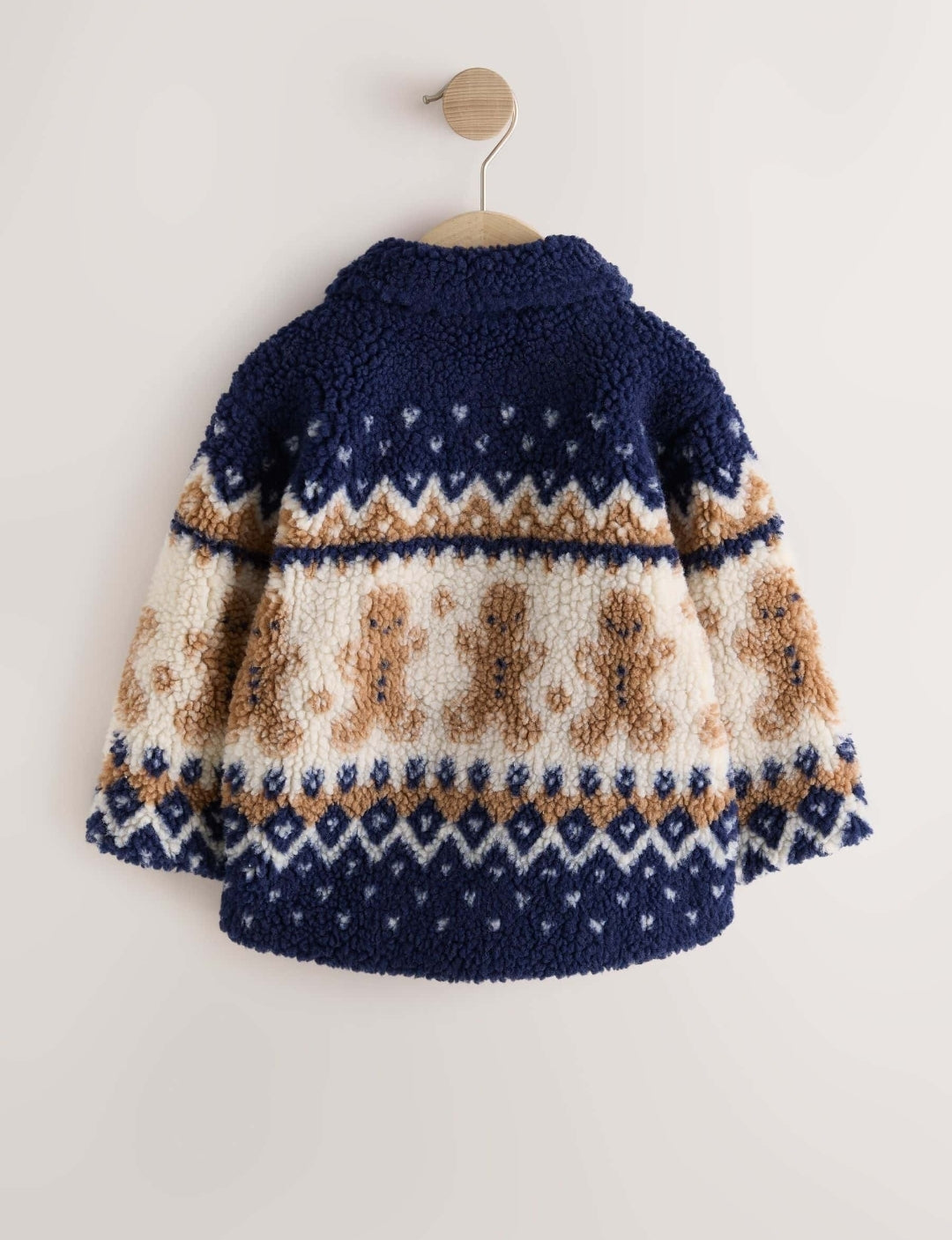 Navy Gingerbread Borg Fleece Shacket