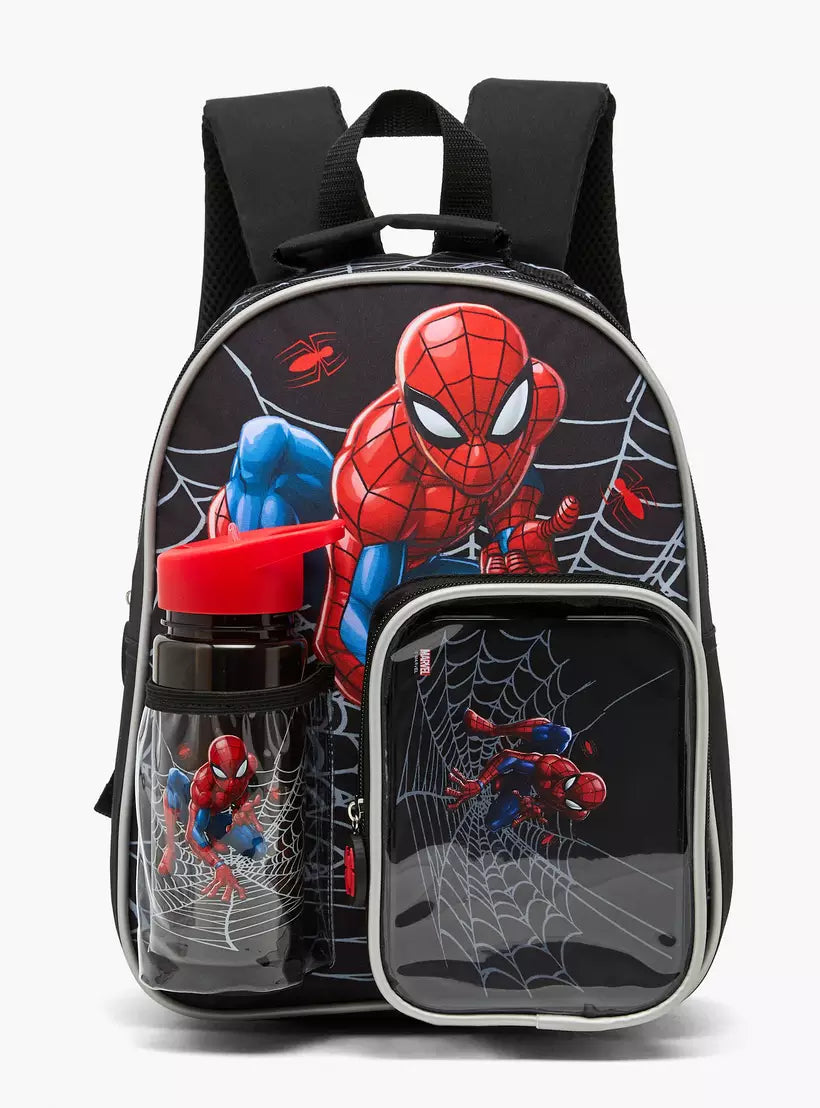 Spiderman Print 3-Piece School Backpack Set for Boys 14 inches