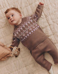 Chocolate Brown Fairisle Knitted
Jumper and Legging BabySet 2
