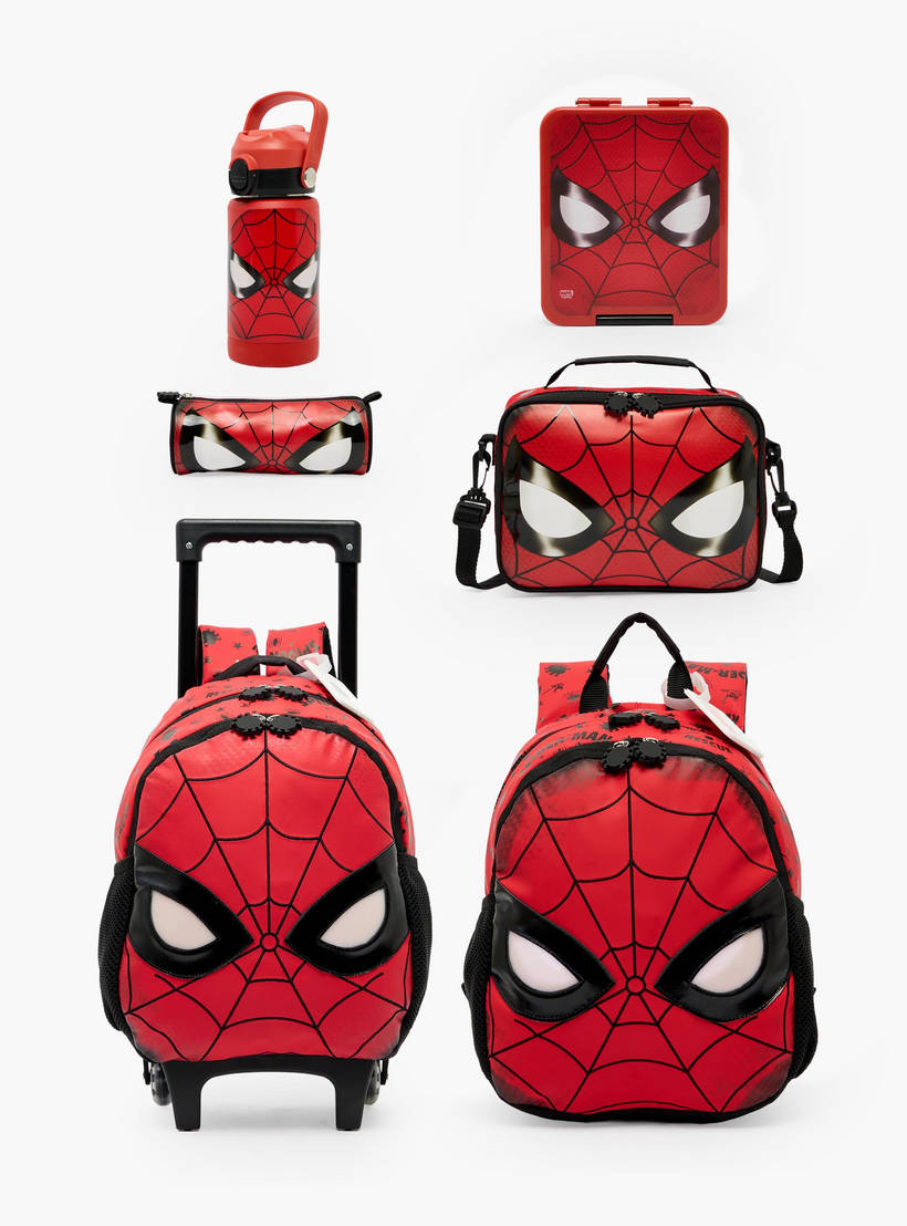 Spiderman Print Light Up Trolley Bag 14 inches