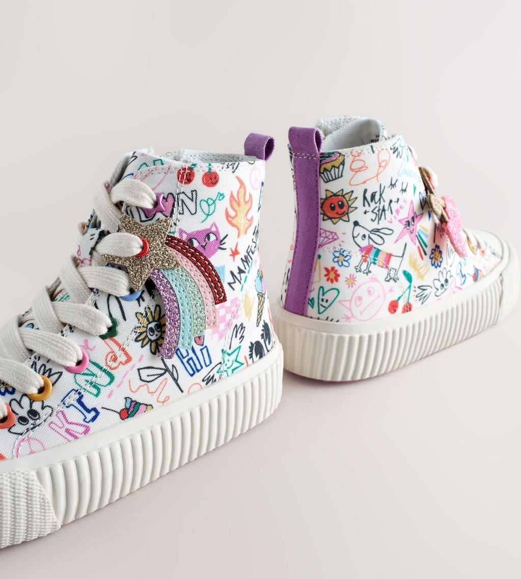Multi Sketchy Print Standard Fit (F)
Lace Up High Top Trainers