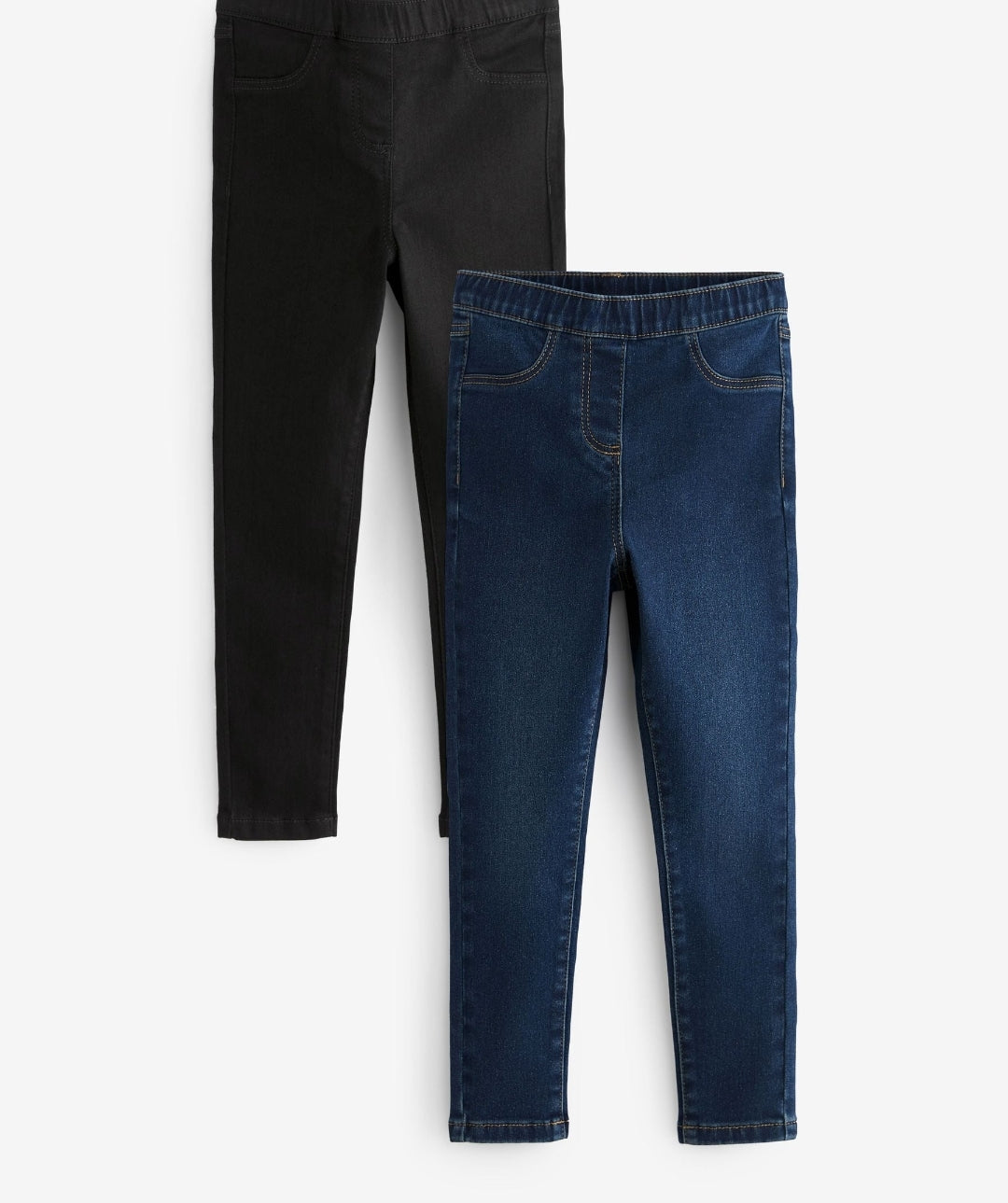 Black/Dark Denim Elasticated Waist
Jeggings 2 Pack