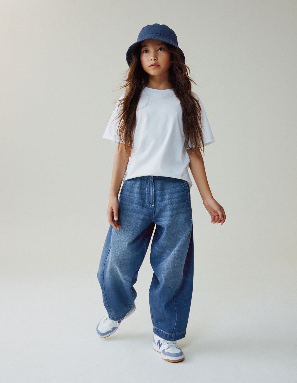 Dark Blue Barrel Jeans