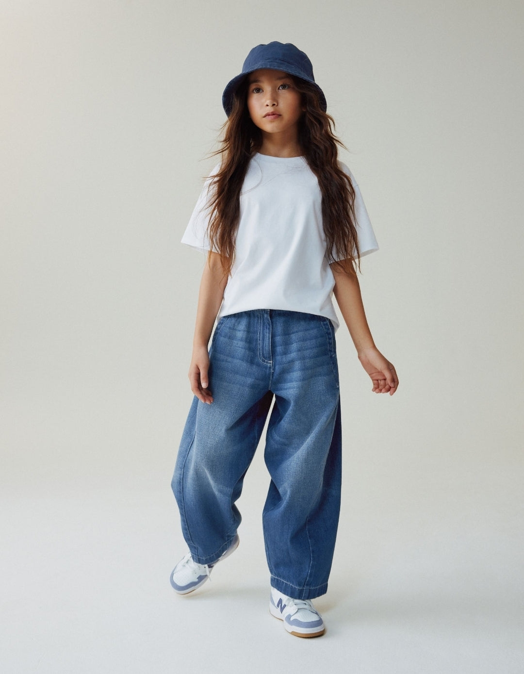 Dark Blue Barrel Jeans