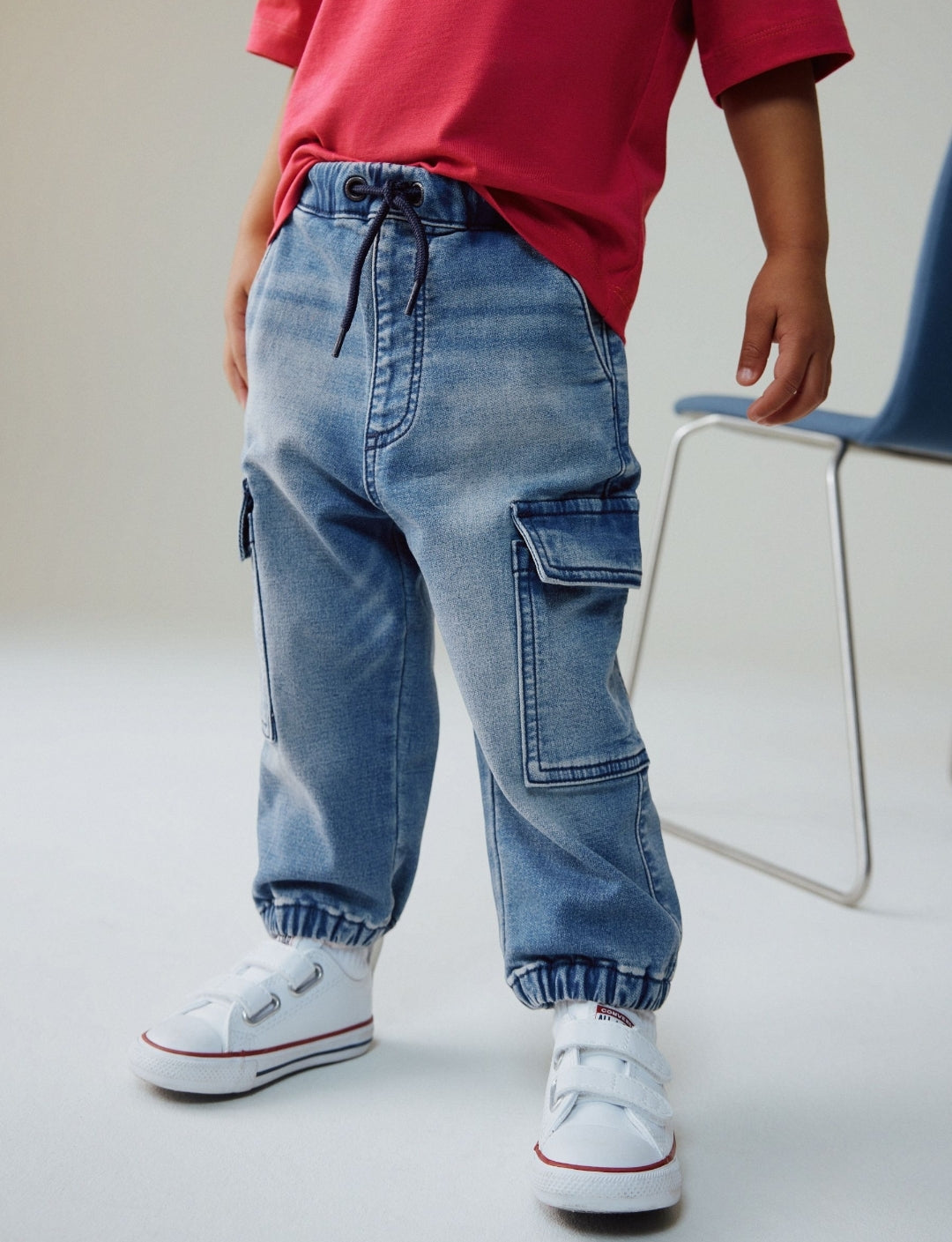 Mid Blue Comfort Stretch Wide Cargo
Jeans