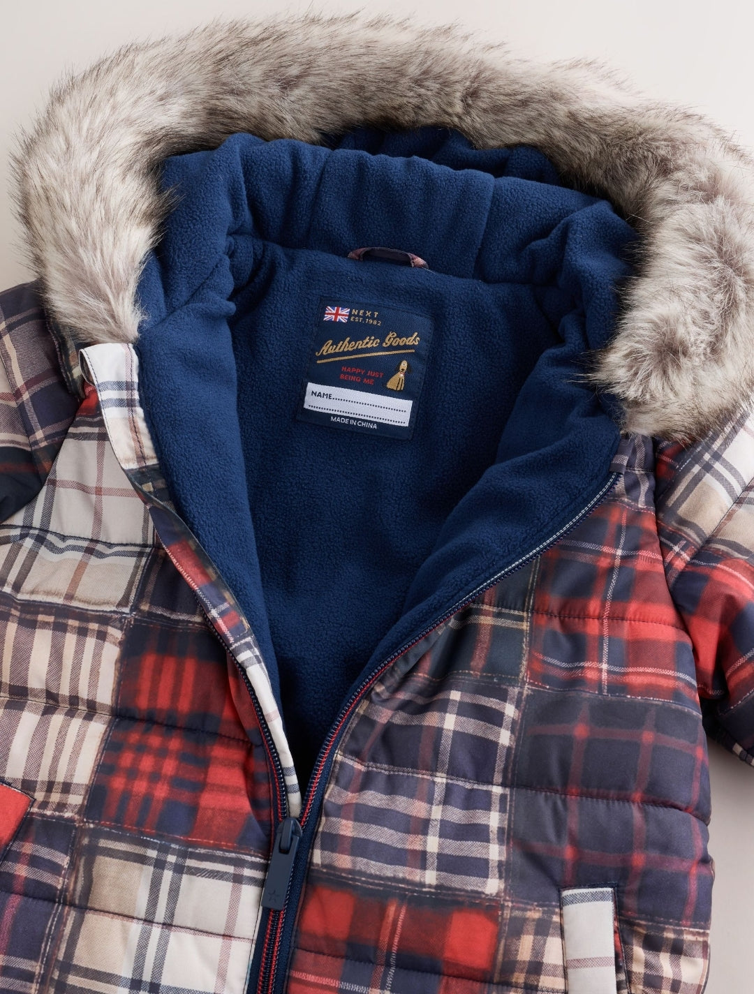 Check Padded Snowsuit