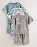 Blue/Grey Linear Print Short
Pyjamas 3 Pack