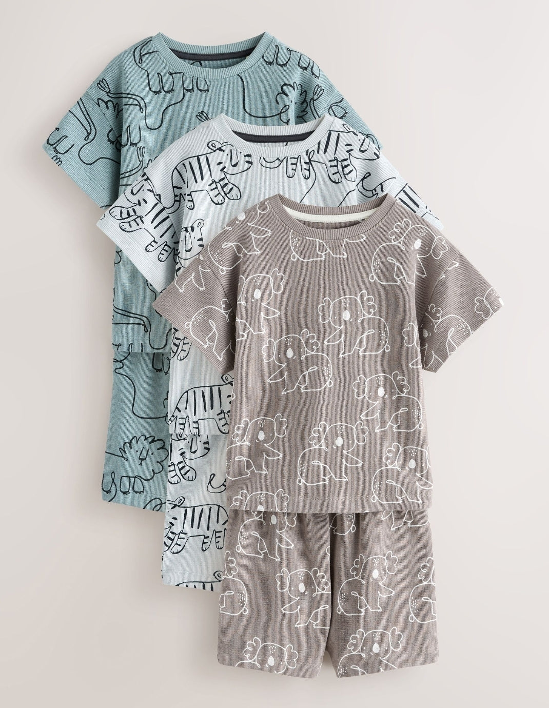 Blue/Grey Linear Print Short
Pyjamas 3 Pack