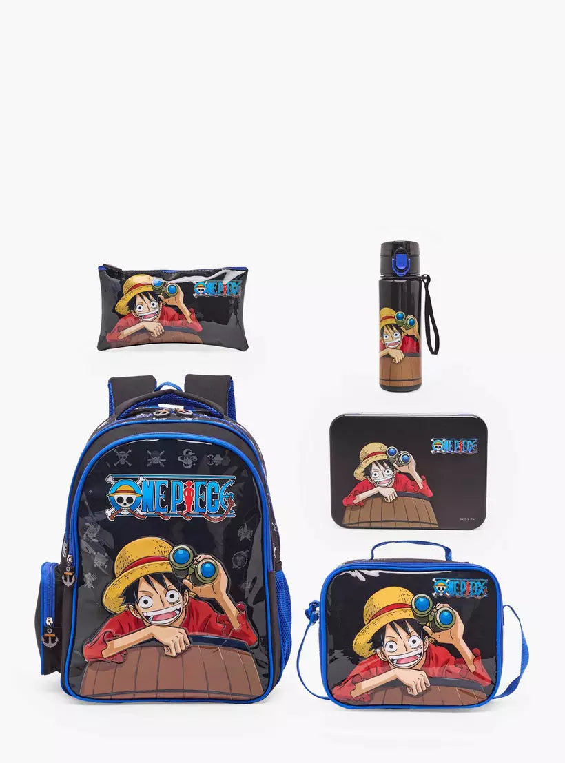 Toei Animation Printed 5-Piece School Backpack Set  16 inches