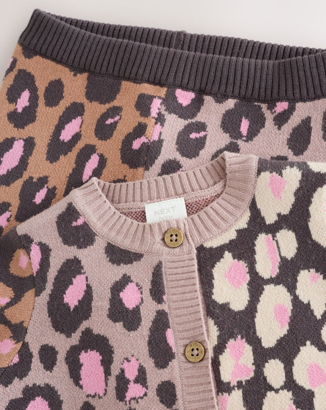 Leopard Knitted Cardigan and Leggings Baby Set 2 Piece