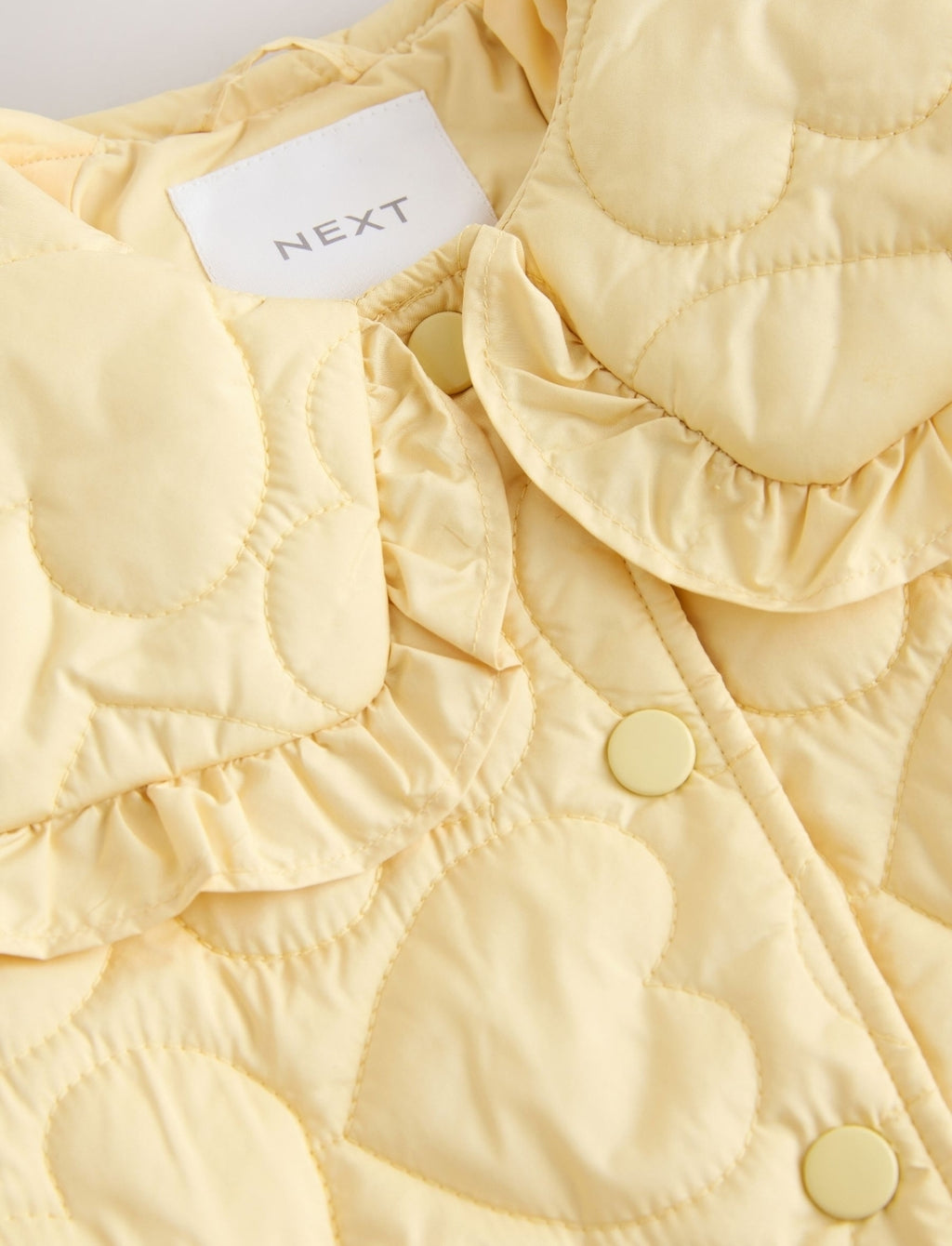 Lemon Yellow Shower Resistant Frill Collar Quilted Jacket