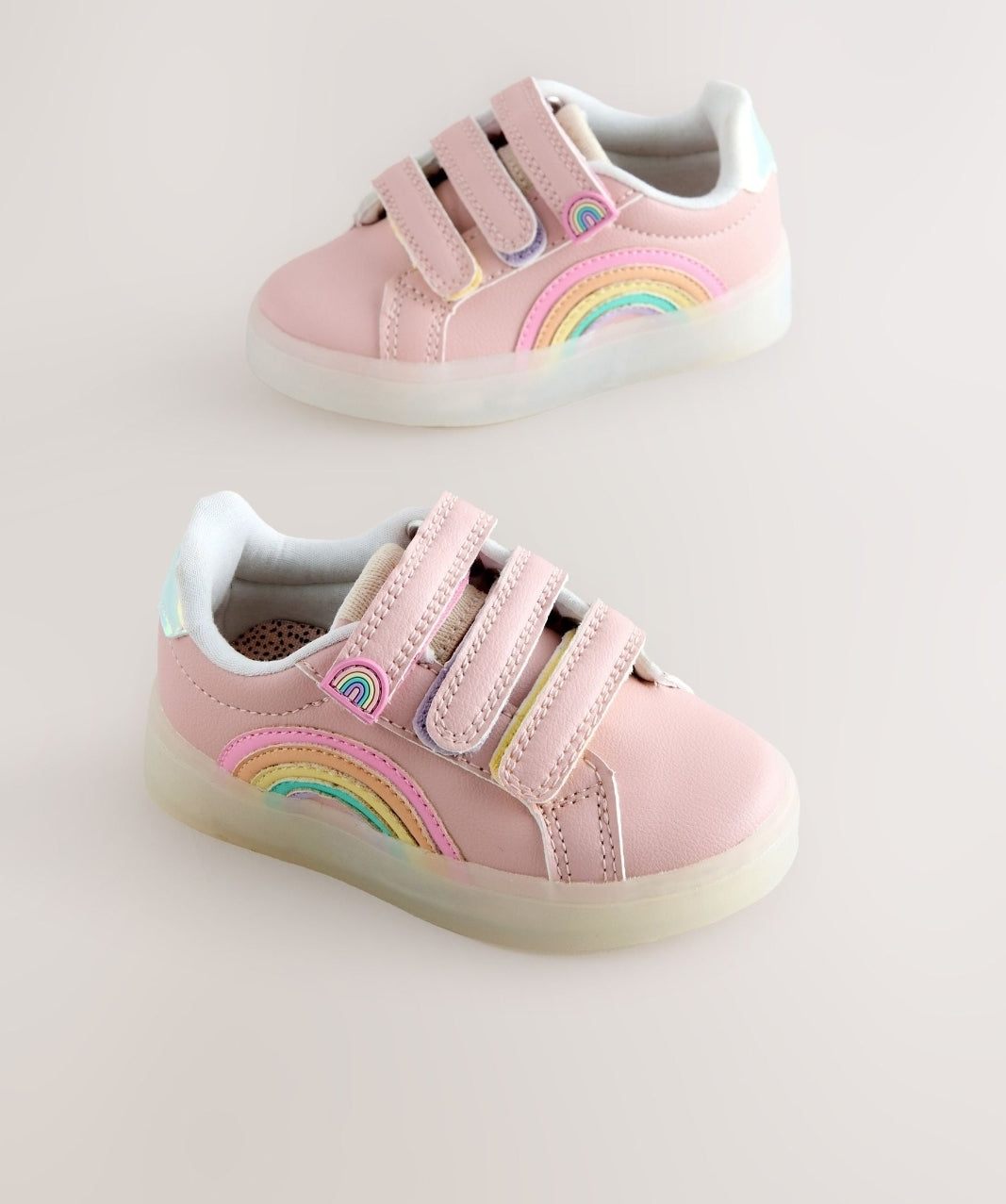 Pink Touch Fastening Light Up Trainers