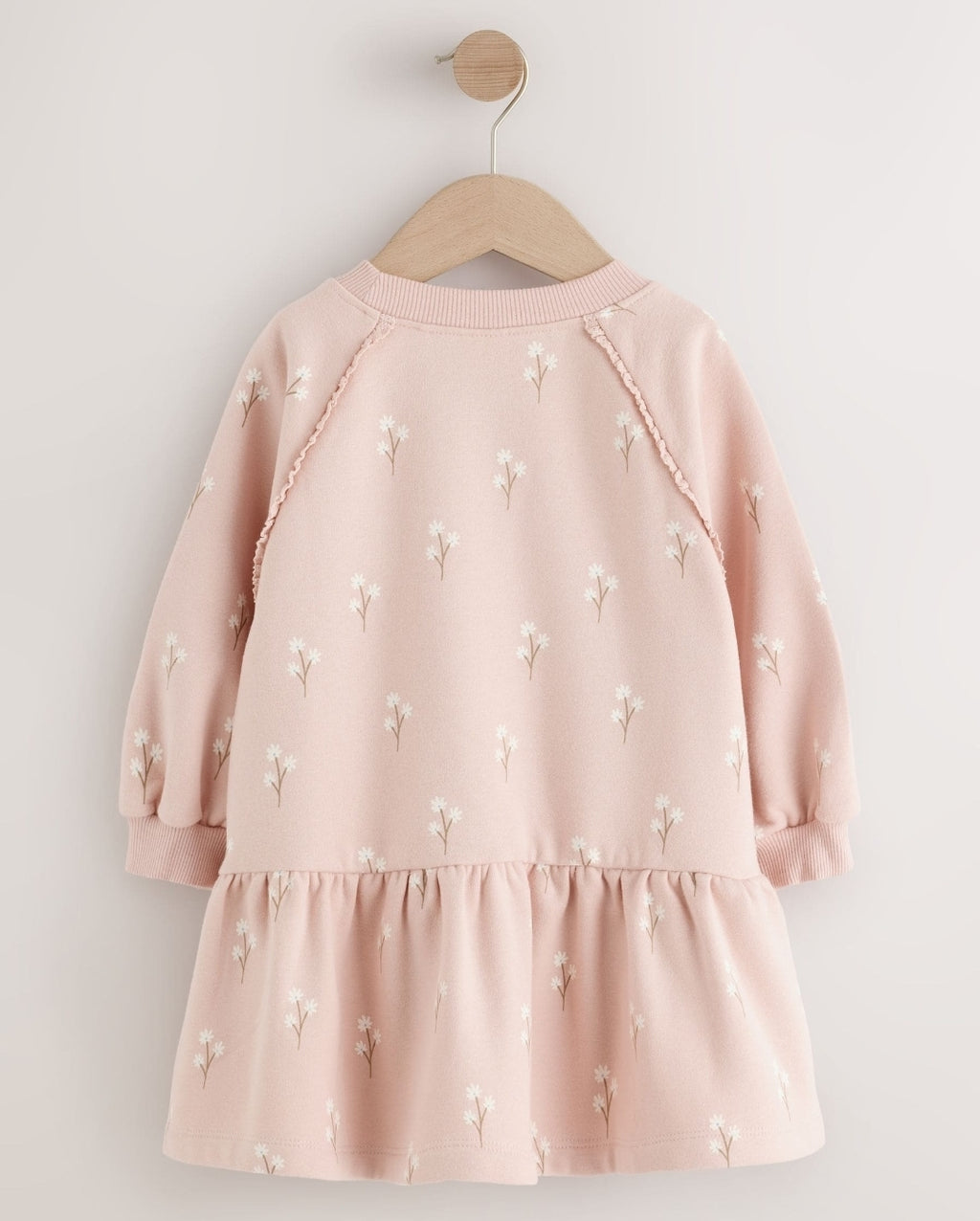 Cream Pink Ditsy Floral Long Sleeve
Sweat Dress